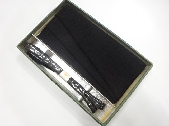 未使用品　正絹　喪服用　手組帯締め・帯揚げセット
